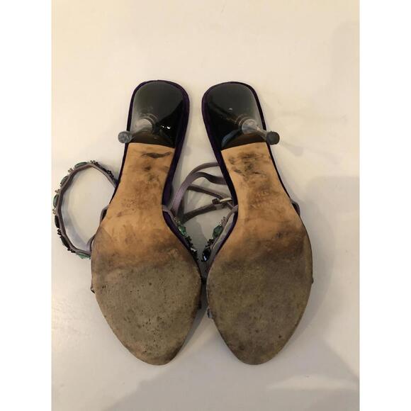 Elegant Prada Purple High Heels with Beaded Accents - Picture 3 of 4